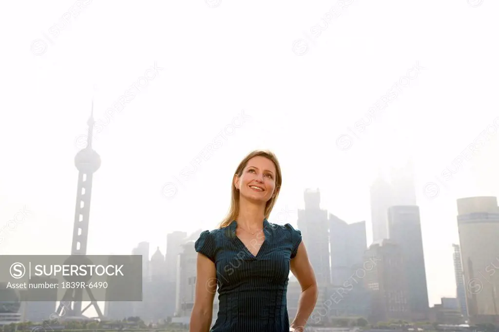 A tourist visits Shanghai