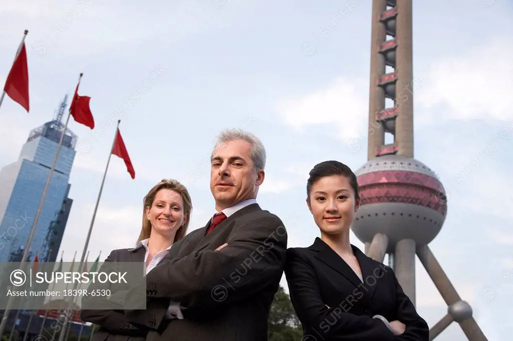An international business team in Shanghai