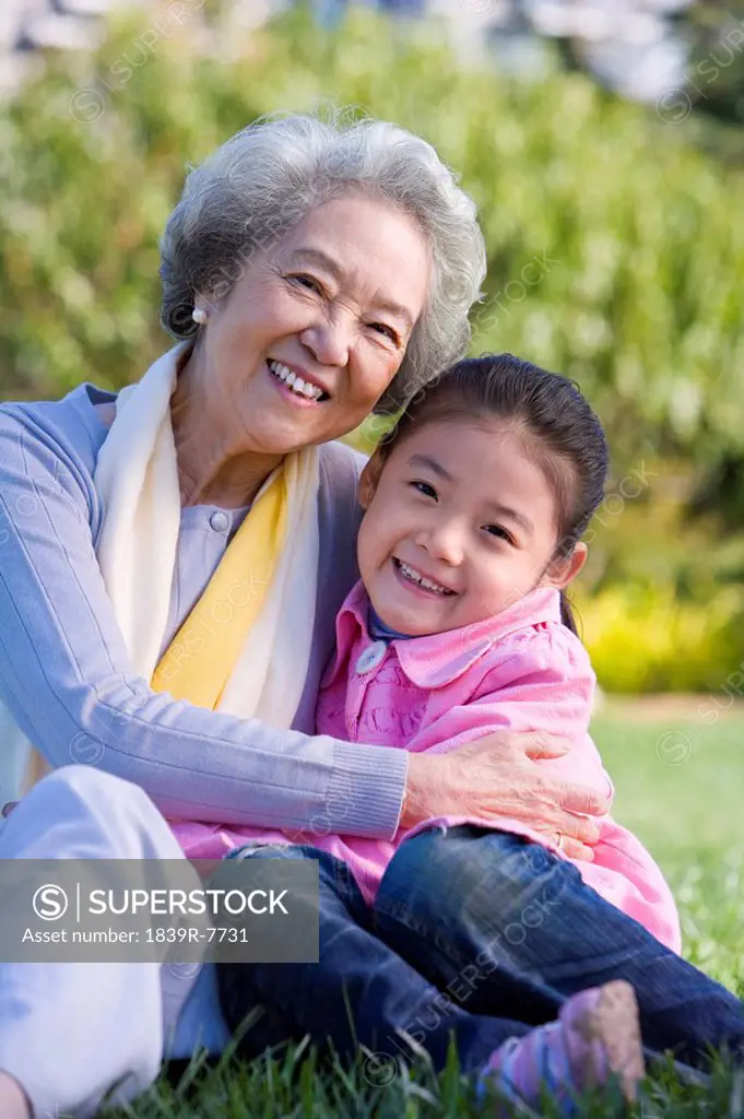 A grandmother and granddaughter share a special moment
