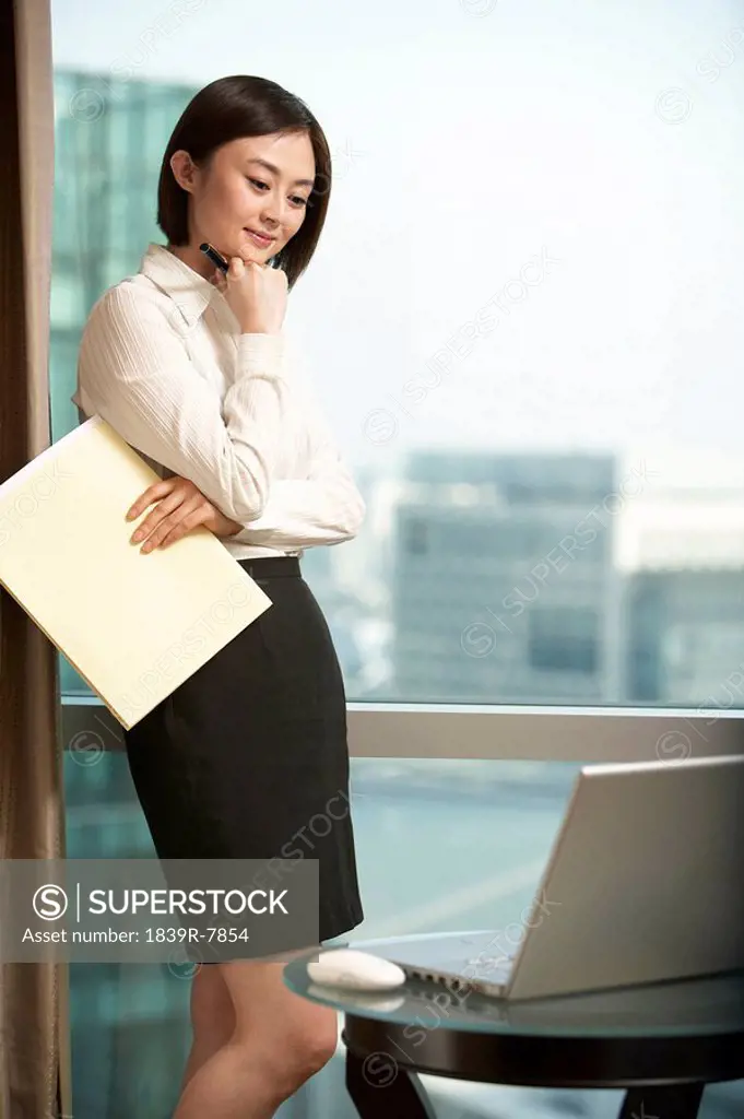 Woman with laptop computer