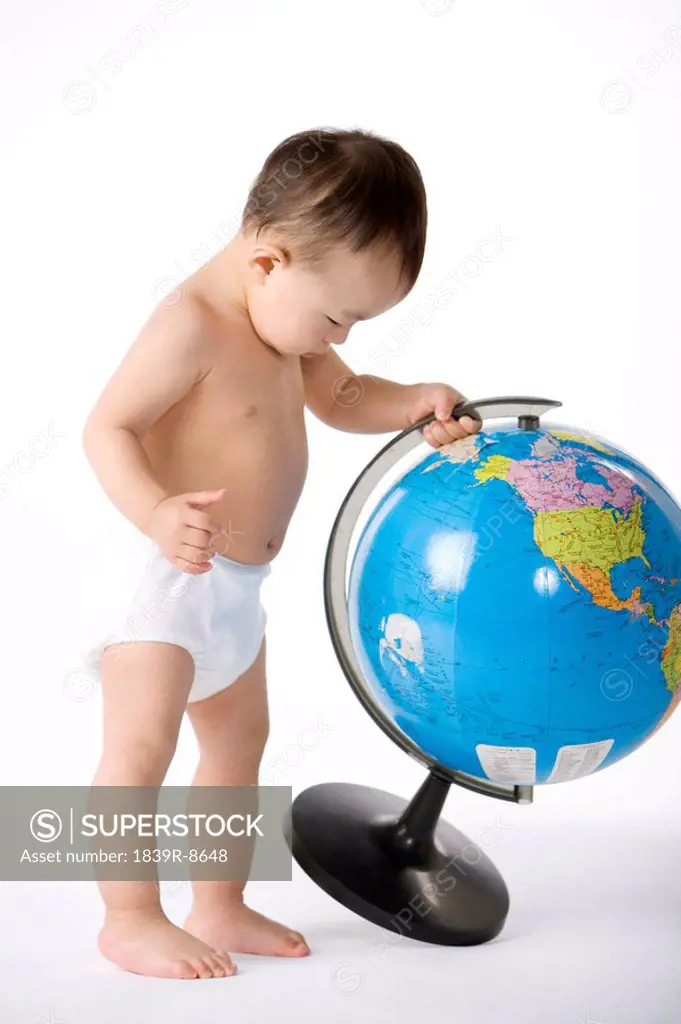 Infant with globe