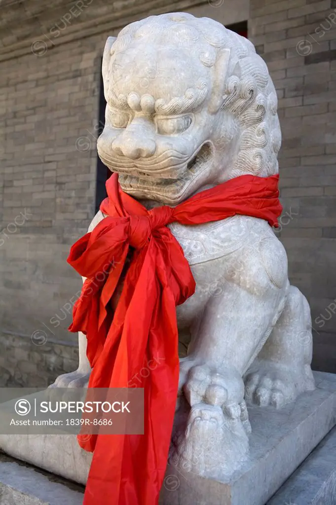 Lion With Red Scarf _ Yonghegong Lama Temple, Beijing, China