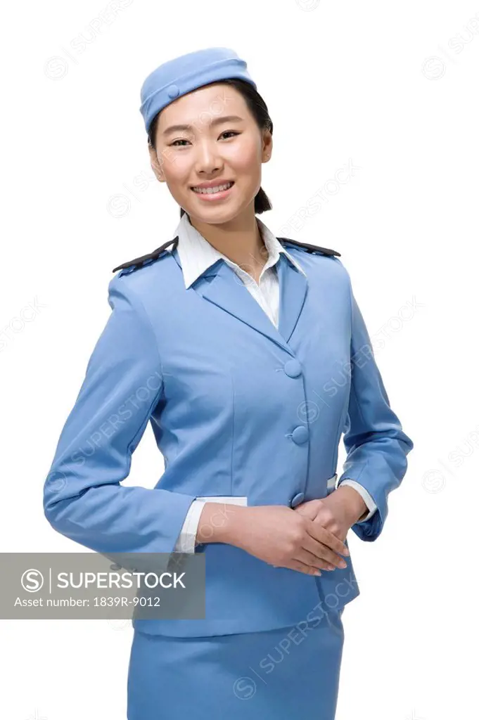 Smiling Flight Attendant