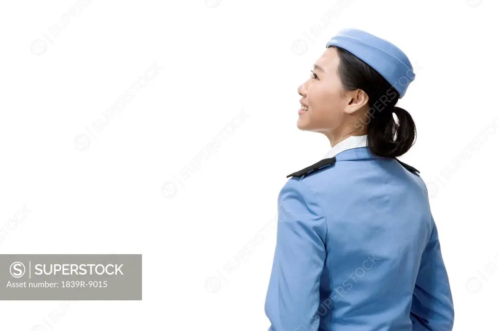 Smiling Flight Attendant