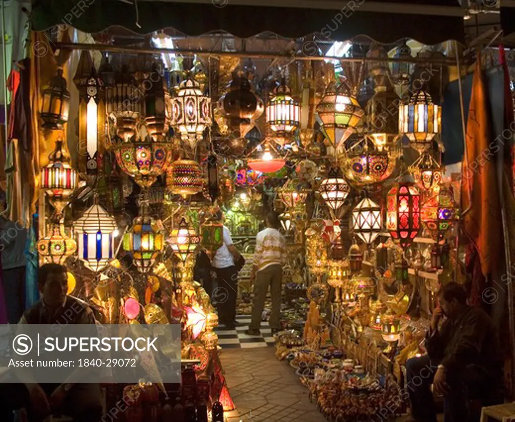 Lamp Shop at  Jemaa El Fna Square in Marrakech . Morocco
