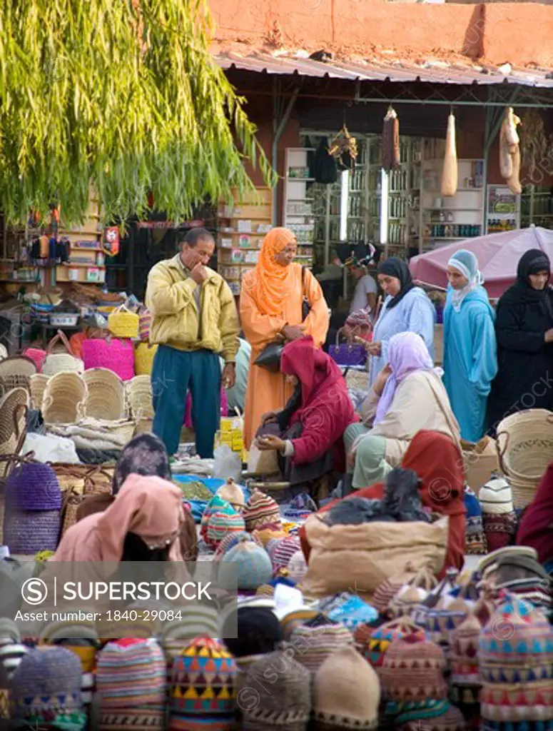 Market Place near to Jemaa El Fna Square in Marrakech . Morocco