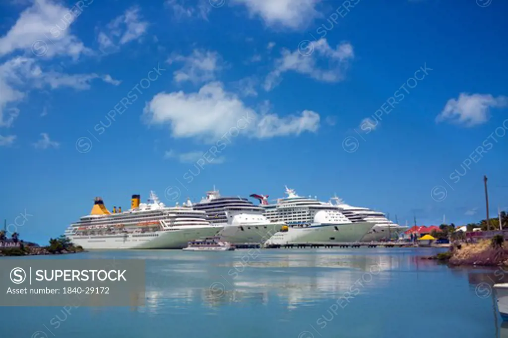 Cruise Liners at St.John in Antigua. Caribbean
