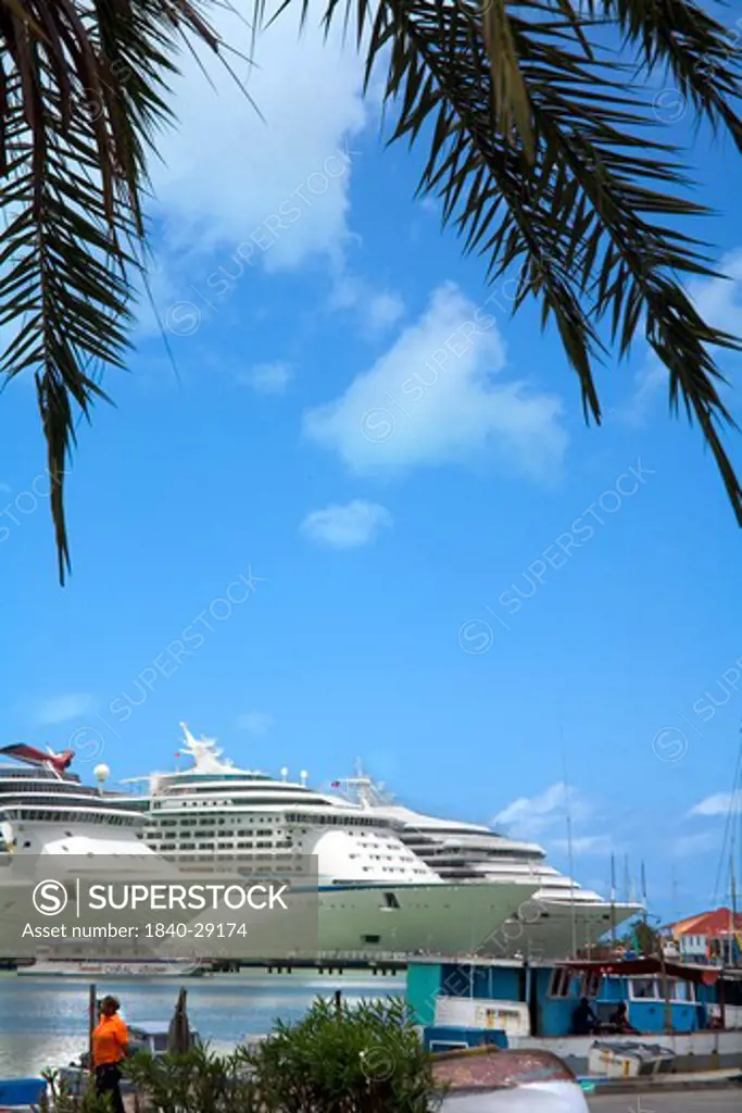 Cruise Liners at St.John in Antigua. Caribbean