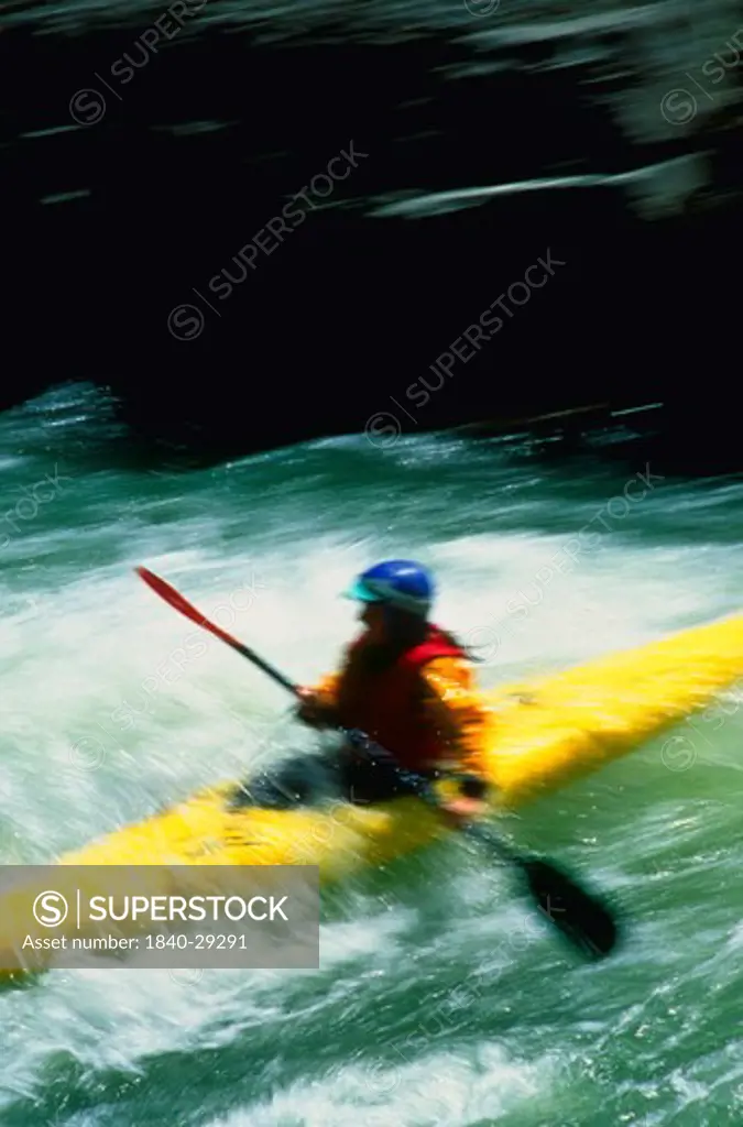 Kayaking at 'Lunch Counter' on the Snake River near Jackson, Wyoming.