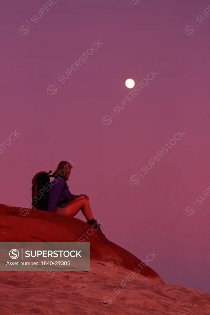 Moonrise over Canyonlands National Park in Utah. We have a large selection of photos from national parks and other areas of southern Utah and northern Arizona.