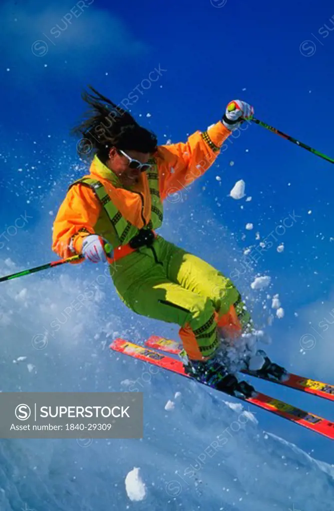 Skiing at Snowbird Ski Resort in Utah near Salt Lake City.