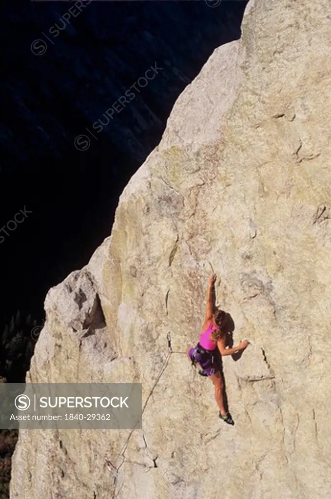 Rock climbing in Little Cottonwood Canyon, Wasatch Mountains, Utah