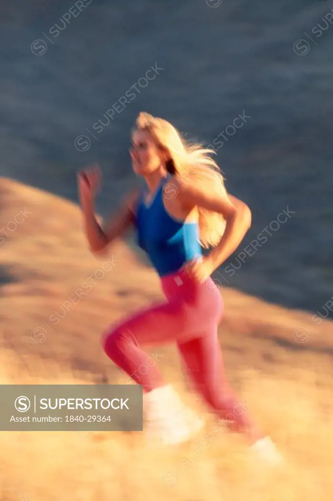 Blurred woman runner.