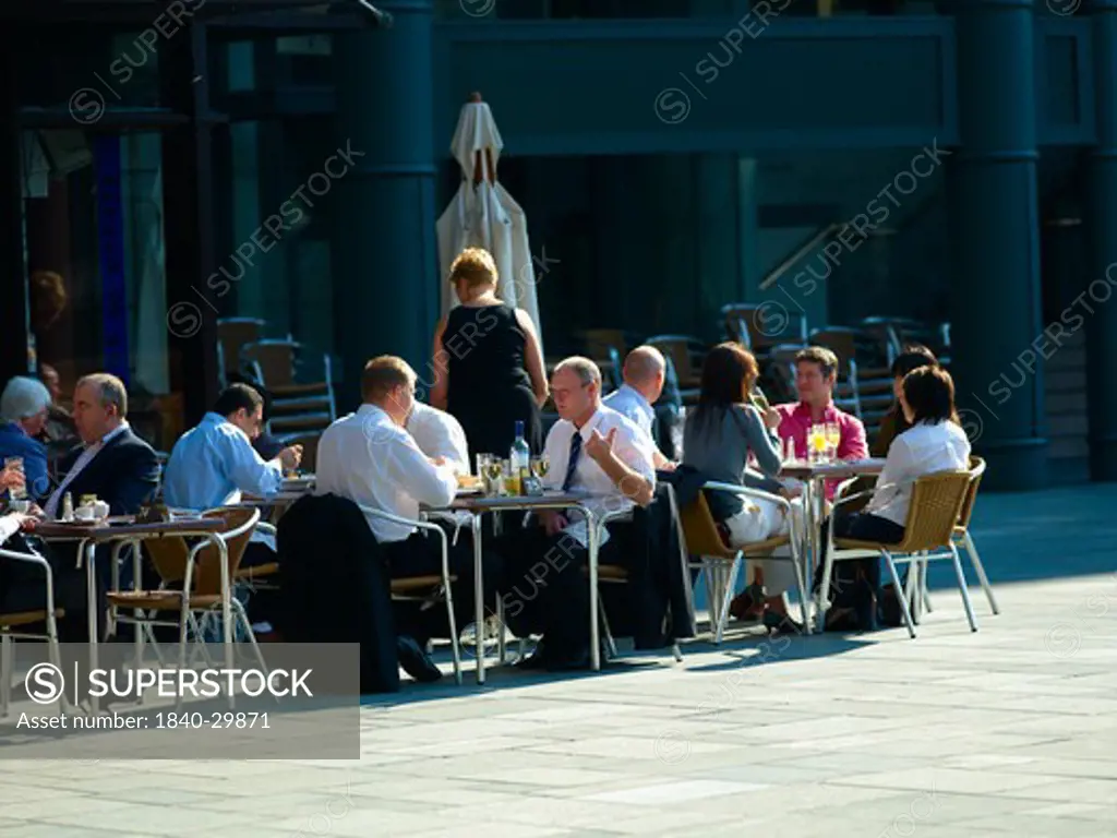 London, Businessmen Taking Alfresco Lunch
