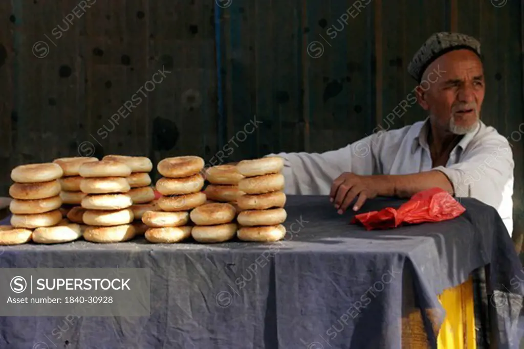 Xinjiang Province, Kashi, Bread Stall