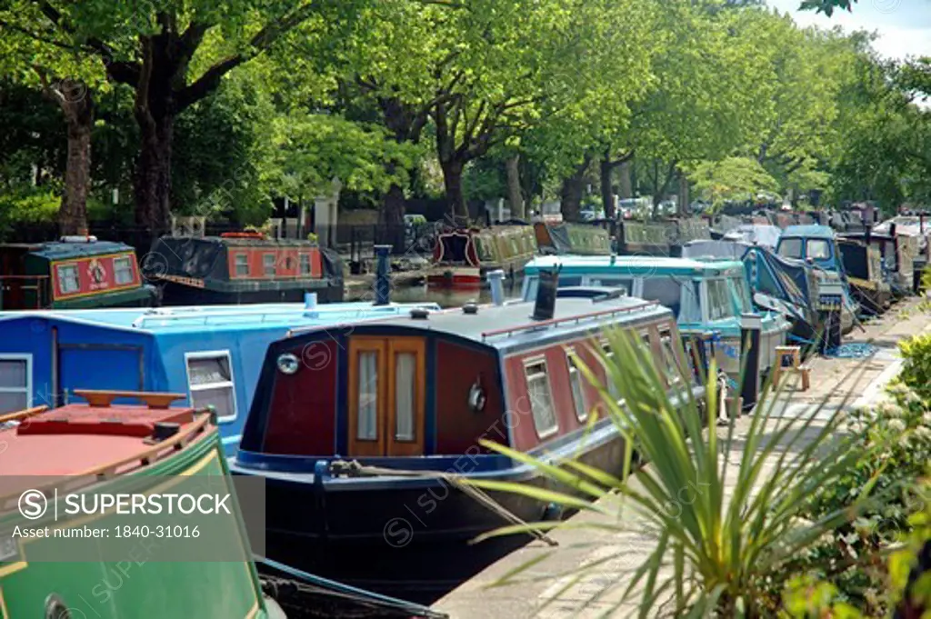 Little Venice, Canal Boats in Summer
