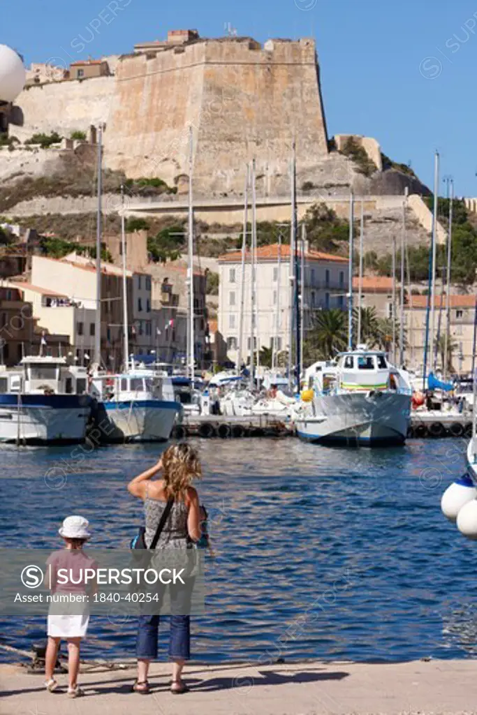 Bonifacio , Corsica, port and castle