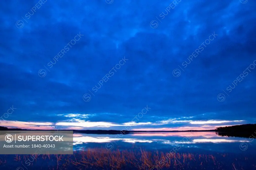 Dramatic sky over lake, Lakeland, Karelia, Finland