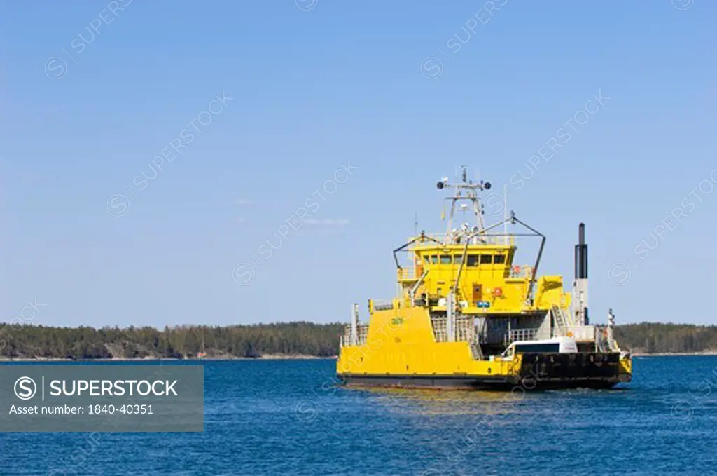 Ferry connecting islands in Turunmaa Archipelago, Baltic Sea, Finland