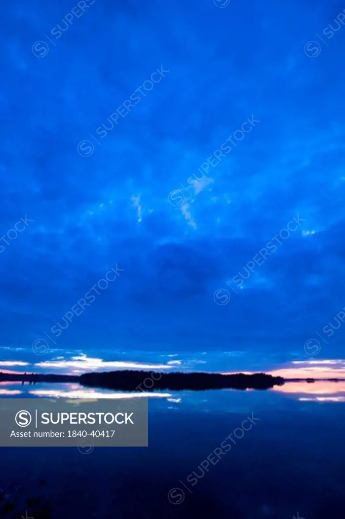 Dramatic sky over lake, Lakeland, Karelia, Finland