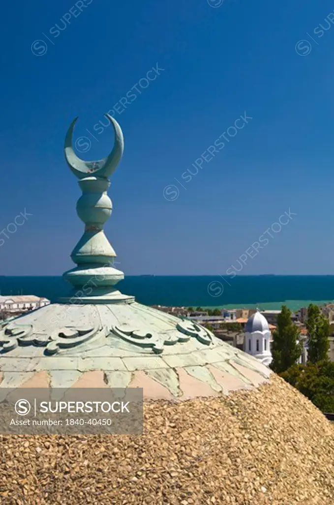 Mahmudiye Mosque and view towards the sea, Constanta, Black Sea coast, Romania