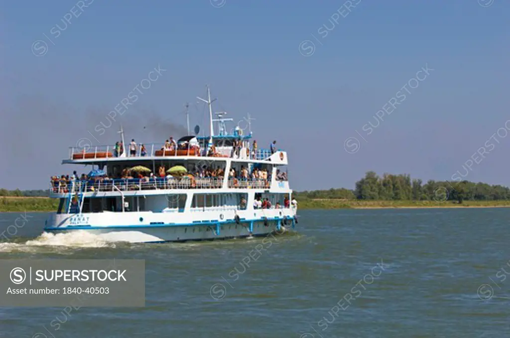 Ferry Tulcea - Sfantu Gheorghe passing Mahmudia, The Danube Delta, Dobrogea, Romania