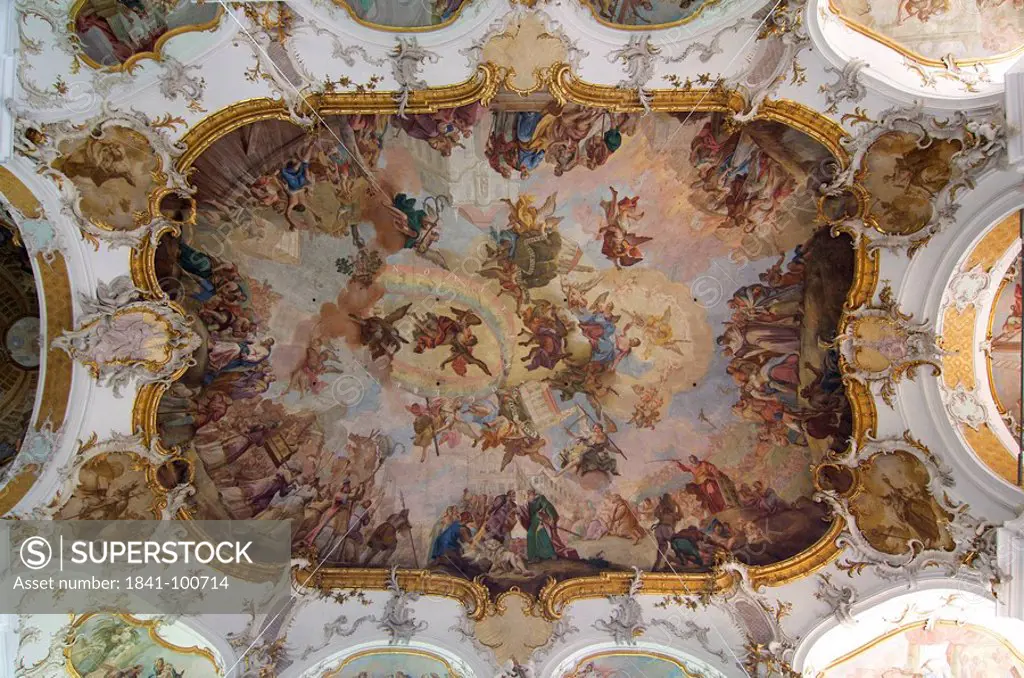 Frescoes, Pilgrimage church Maria Steinbach, Legau, Bavaria, Germany, Europe