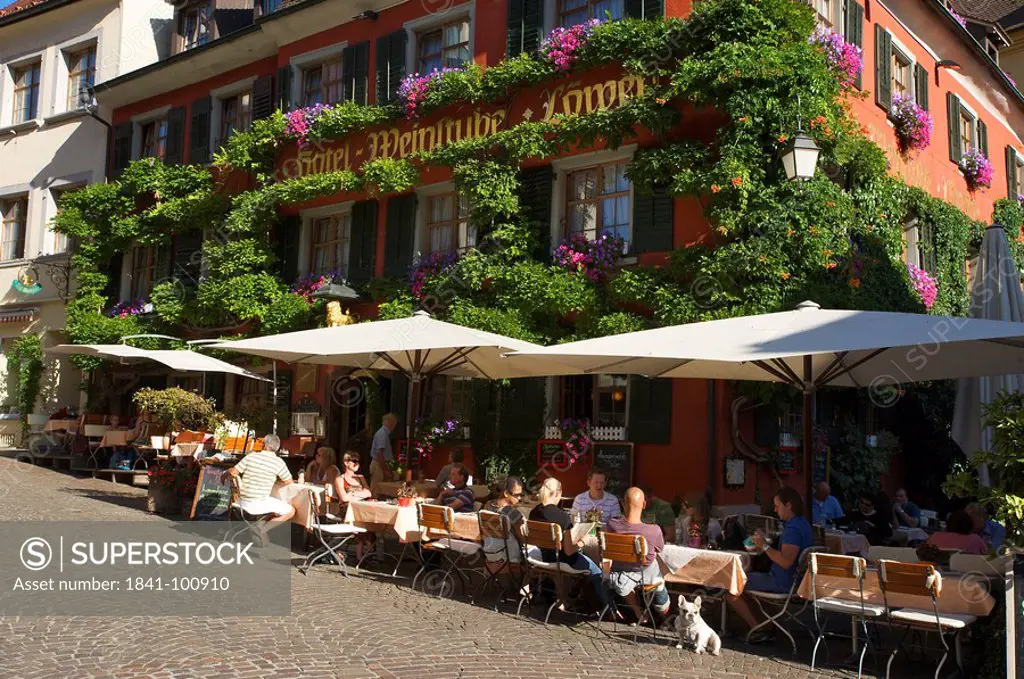 Street cafe, Meersburg, Baden_Wuerttemberg, Germany, Europe