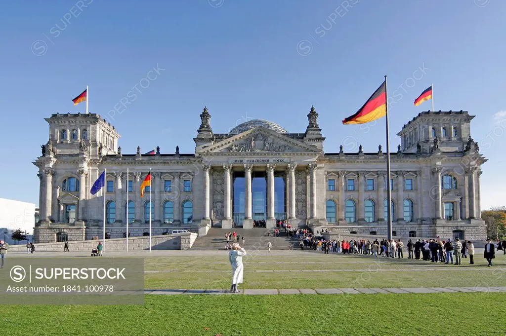People waiting in line at the Reichstag, Berlin, Germany