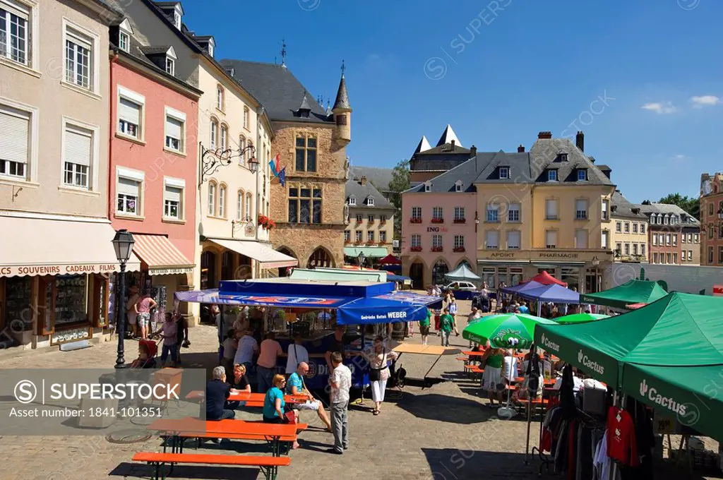 Market square with court house Denzelt in Echternach, Luxembourg
