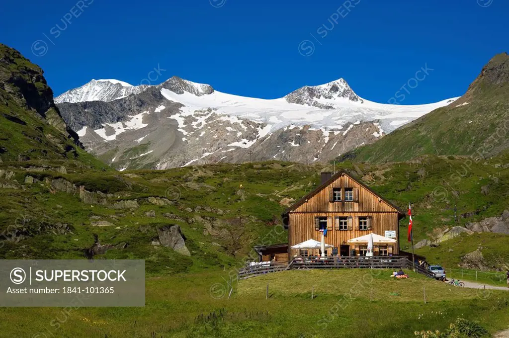 Hut at the Grossvenediger, Alps, Austria