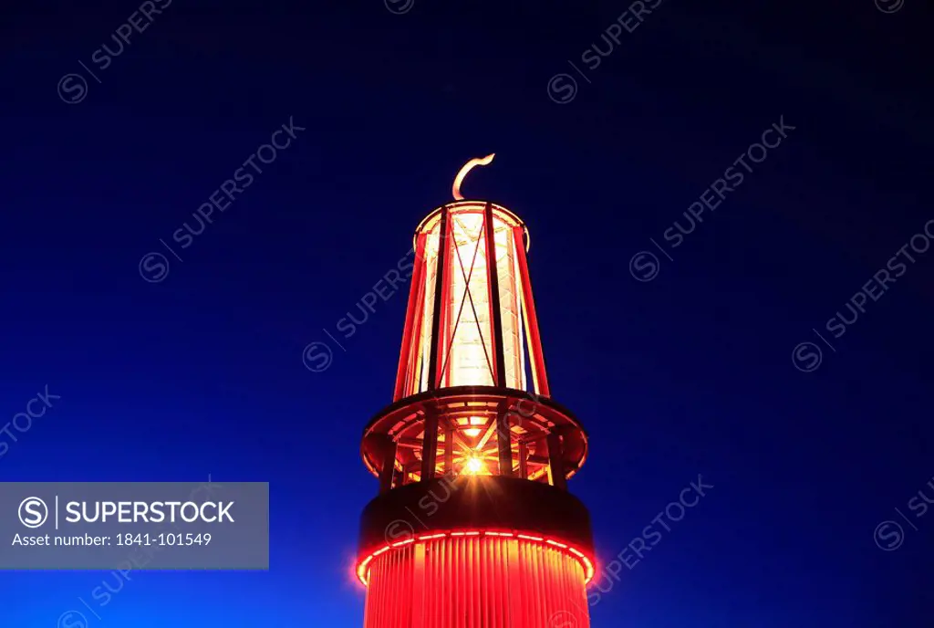 Halde Rheinpreussen with landmark pit lamp, Moers, Ruhr, Germany, detail