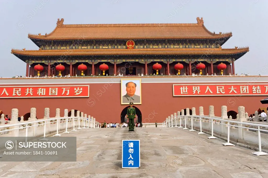 Facade of palace, Tiananmen Gate Of Heavenly Peace, Imperial Palace, Forbidden City, Beijing, China