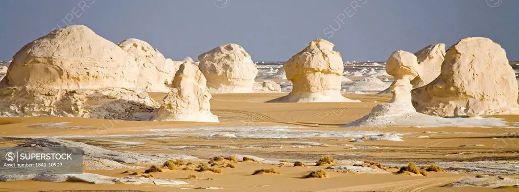 Rock formations in desert, White Desert, Farafra Oasis, Egypt