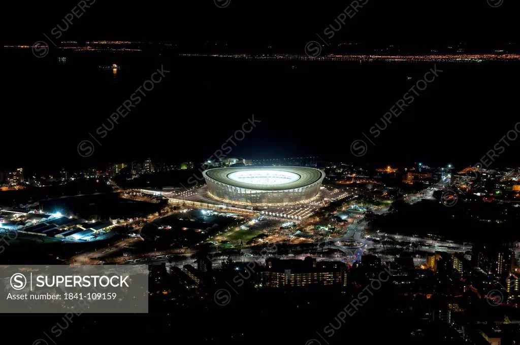 Cape Town Stadium at night during FIFA World Cup 2010, Cape Town, South Africa