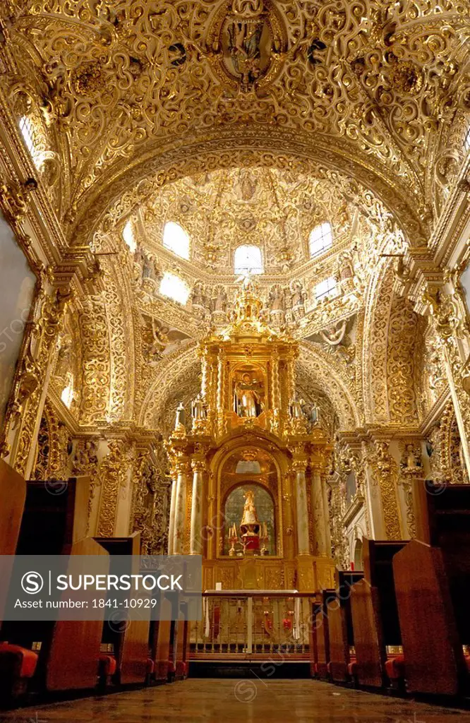 Interiors of cathedral, Capilla del Rosario, Santo Domingo Church, Puebla, Mexico