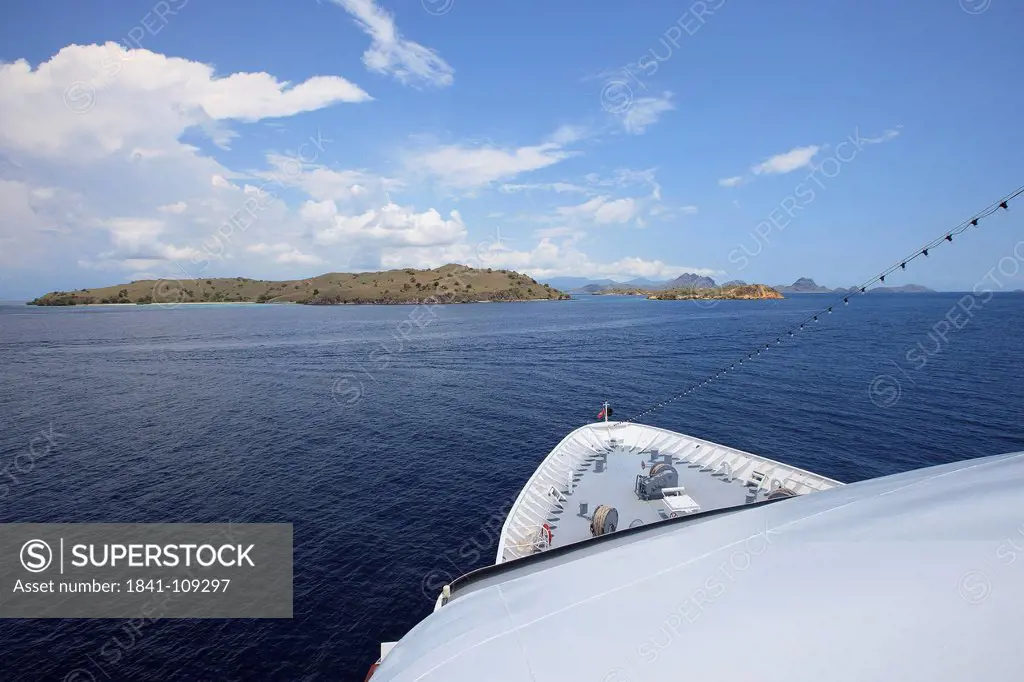 Cruise liner in front of Komodo, Indonesia, Asia
