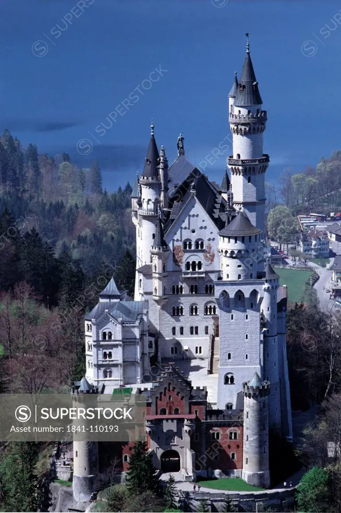 Castle on hill, Neuschwanstein Castle, Bavaria, Germany