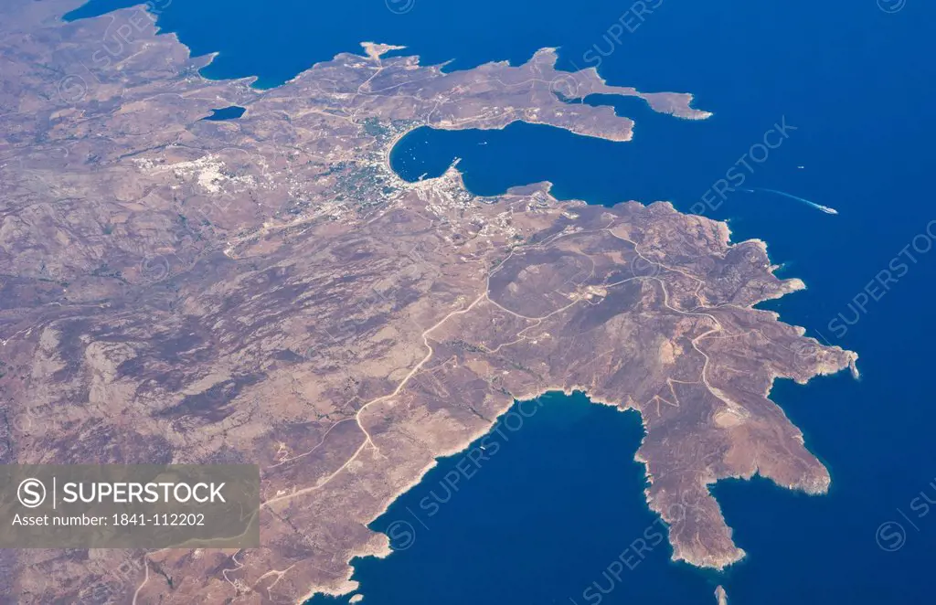 Aerial view of the Greek Island of Serifos