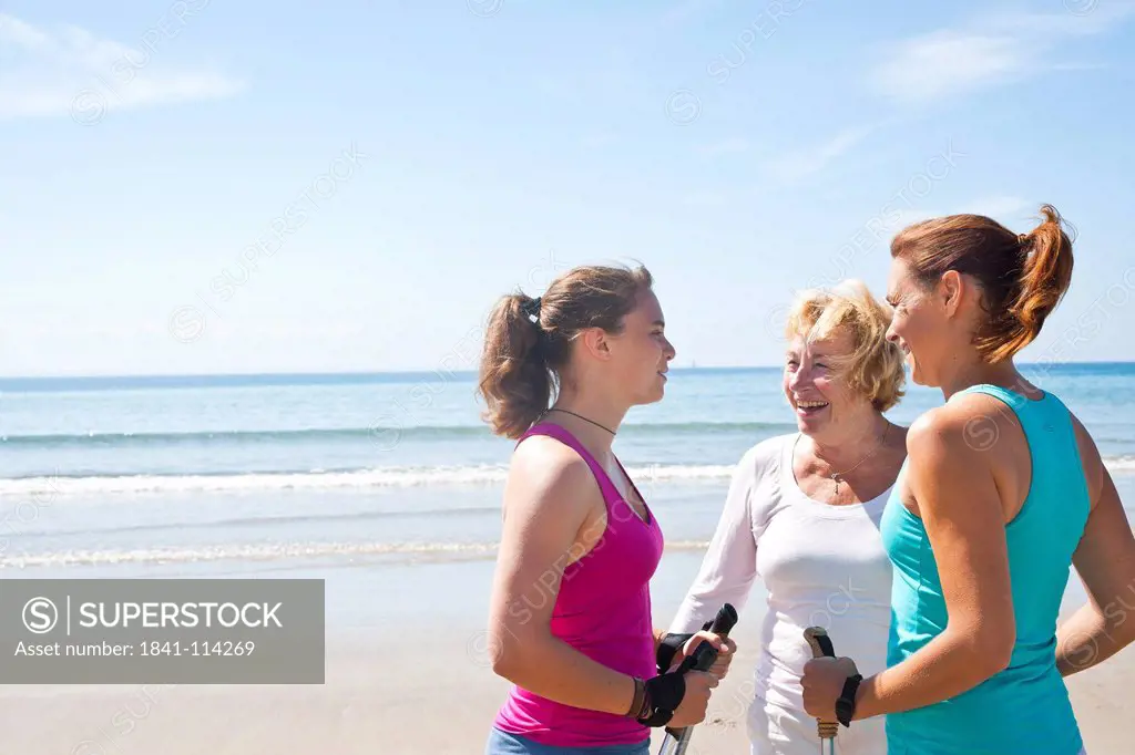 Three women at beach