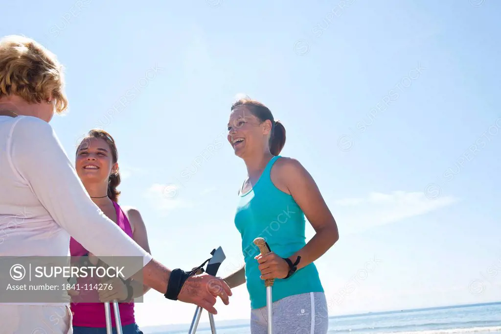 Three women at beach