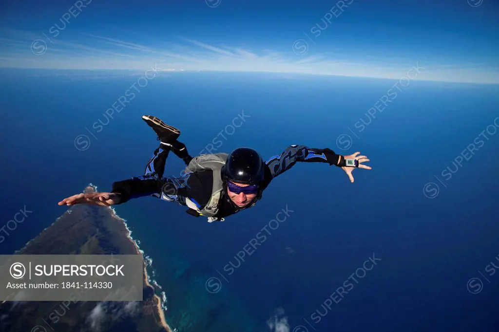 Skydiver in the air