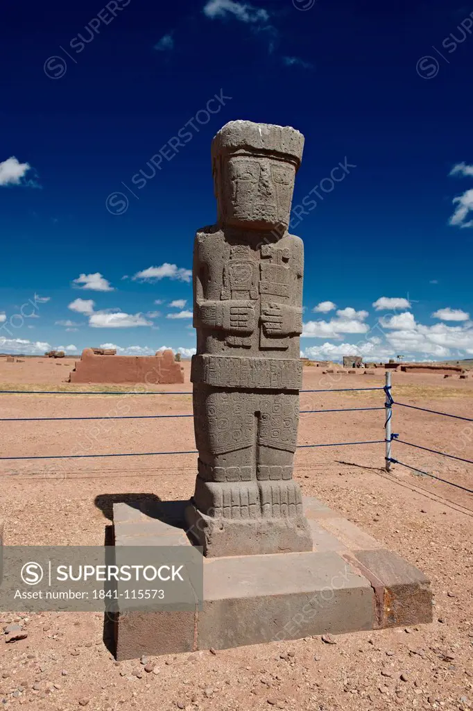 Statue Ponce, Kalasasaya temple, Tiawanacu, Tiahuanaco, La Paz, Bolivia, South America