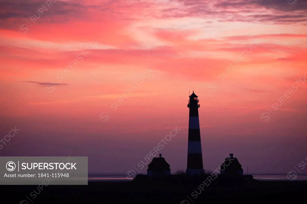 Lighthouse of Westerhever, Peninsula Eiderstedt, Schleswig_Holstein, Germany, Europe