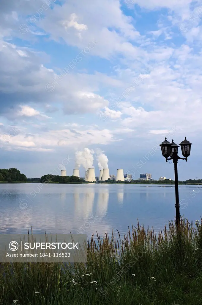 Power plant Jaenschwalde and Halter Teich, Peitz, Brandenburg, Germany, Europe