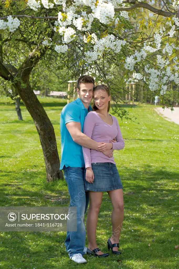 Young couple on a meadow