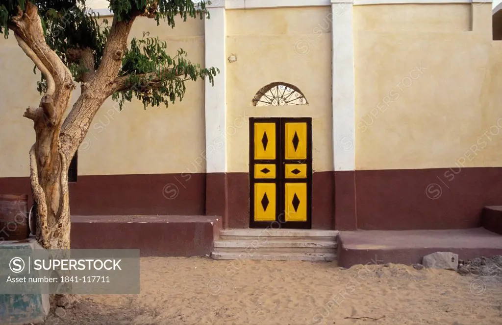 Door in Nubian village on Elephantine Island, Aswan, Egypt