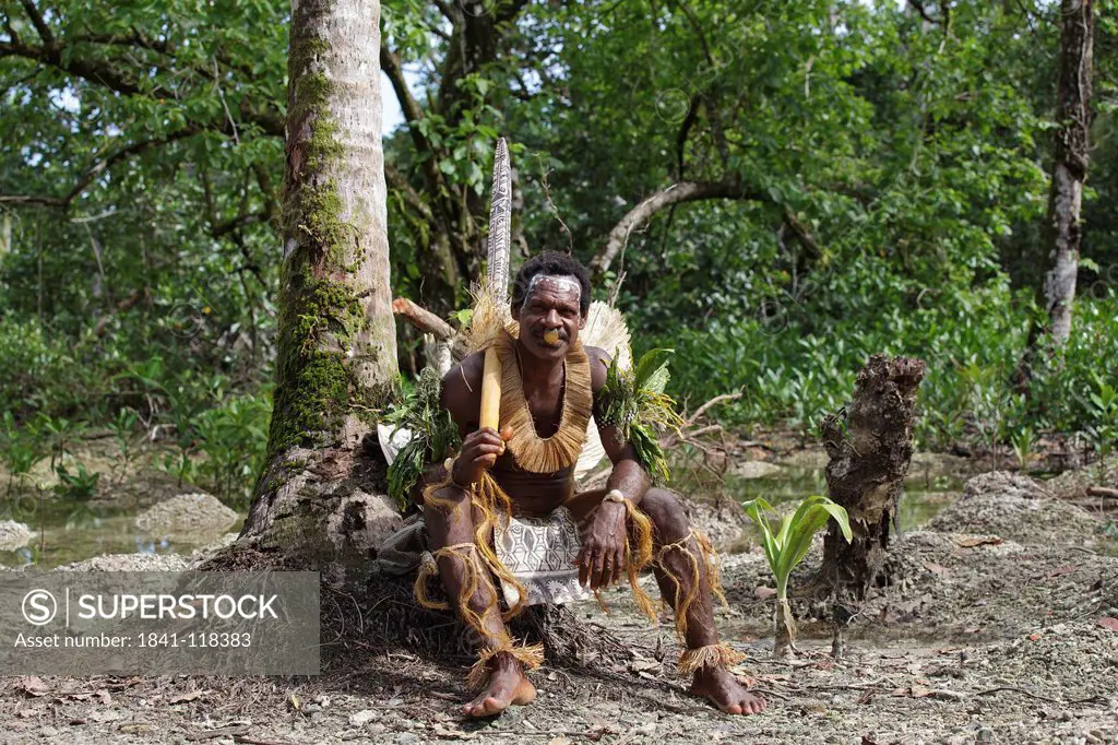 Primitive people, Nendo, Santa Cruz Island, Solomon Islands, Melanesia, Oceania