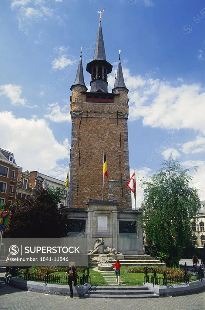 Low angle view of tower, Kortrijk, Belgium