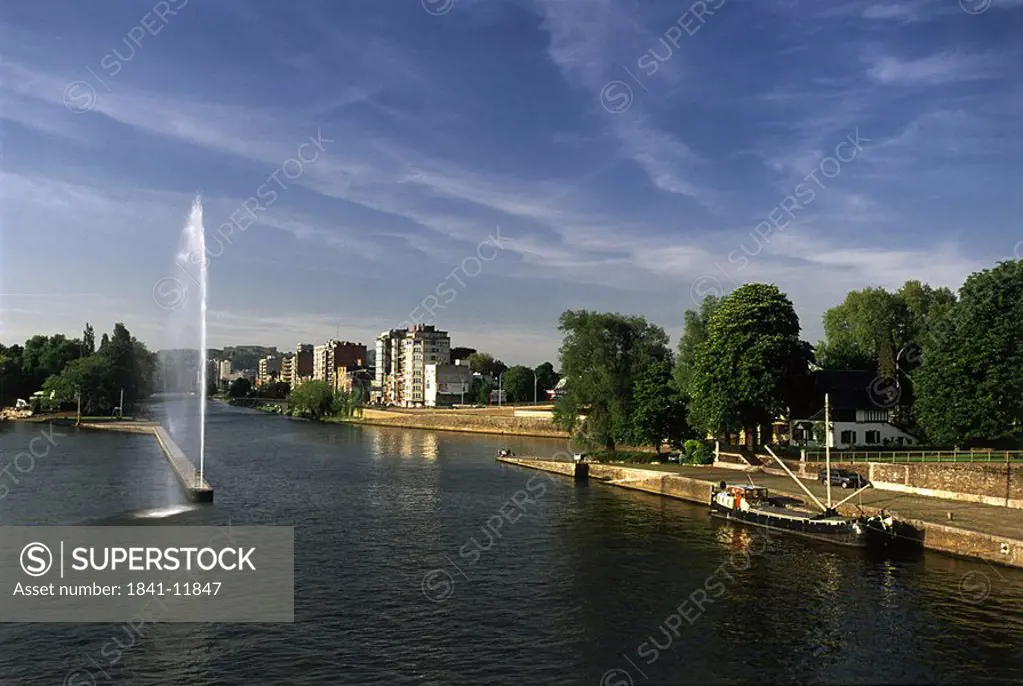 Fountain in river, Belgium